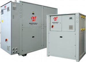 Чиллеры со спиральными компрессорами с водяным охлаждением конденсатора, бесконденсаторные серии DVA-9